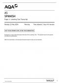 AQA AS SPANISH Paper 1 Listening Test Transcript May 2024