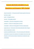 RAGAN MICROECONOMICS Exam Questions and Answers 100% Solved