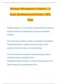 Strategic Management Chapters 1-5 Exam Questions and Answers 100% Pass