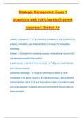 Strategic Management Exam 1 Questions with 100% Verified Correct Answers | Graded A+