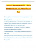 Strategic Management (CH: 1,3,4,5) Exam Questions and Answers 100% Pass