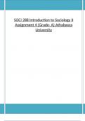 SOCI 288 Introduction to Sociology II Assignment 4 (Grade- A) Athabasca University