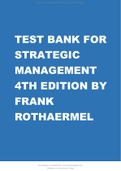 TEST BANK FOR STRATEGIC MANAGEMENT 4TH EDITION BY FRANK ROTHAERMEL.