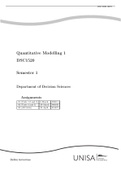 DSC1520 - Quantitative Modelling I ASSIGNMENT.