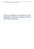 EFFECT OF DOMESTIC VIOLENCE ON THE IMMIGRANT HISPANIC WOMEN LIVING IN THE UNITED NATIONS