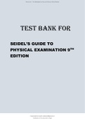 Seidel's Guide to Physical Examination 9th Edition Jane Ball Latest Test Banks.