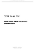 Test Bank For Understanding Nursing Research, 6th Edition By Grove, Gray And Burns All Chapters 