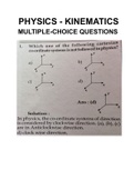 physics - kinematics multiple choice questions