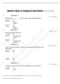 ENG 090 Week 2 Quiz 3 Subjects and Verbs test prep