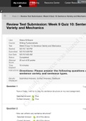 ENG 090 Week 9 Review Test Submission: Week 9 Quiz 10: Sentence Variety and Mechanics
