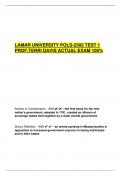 LAMAR UNIVERSITY POLS-2302 TEST 1  PROF.TERRI DAVIS ACTUAL EXAM 100% 