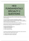 HESI FUNDAMENTALS SPECIALTY 2 QUESTIONS