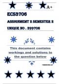 ECS3706 Assignment 2 (COMPLETE ANSWERS) Semester 2 2024 (399706) - DUE September 2024