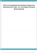 ALL IN ONE SOLUTIONS FOR PSYC 1111 Introduction to Psychology 1 (IN THIS FILE YOU WILL FIND FINAL EXAM, REVIEW TEST SUBMISSION QUIZ 1-4, AND ASSIGNMENTS 1-4) new update Thompson Rivers university 