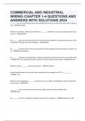 COMMERCIAL AND INDUSTRIAL WIRING CHAPTER 1-4 QUESTIONS AND ANSWERS WITH SOLUTIONS 2024