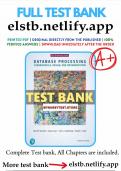 Test Bank for Database Processing Fundamentals Design and Implementation 15th Edition Kroenke