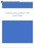 FLORIDA CIVIC LITERACY TEST QUESTIONS AND CORRECT ANSWERS 2023/202 GRADED A+