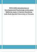 PSY210H5 Introduction to Developmental Psychology study guise Midterm exam 1 Practice Questions with Ruth Speidel University of Toronto