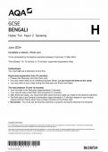 AQA GCSE BENGALI PAPER 2 HIGHER TIER 2024 (8673/SH: Speaking)