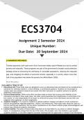 ECS3704 Assignment 2 (ANSWERS) Semester 2 2024 - DISTINCTION GUARANTEED