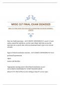 NRSG 317 FINAL EXAM 2024/2025 WITH GUARANTEED ACCURATE ANSWERS |VERIFIED