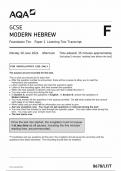 AQA GCSE MODERN HEBREW PAPER 1 FOUNDATION TIER 2024 (8678/LF/T: Listening Test Transcript)