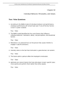 the  best math test bank on Individual Behavior, Personality, and Values for ECE 644 1. According to the MARS model of individual behavior and performance,  employee performance will remain high even if one of the four factors  is low in a given situation