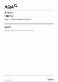 AQA A LEVEL POLISH PAPER 3 INSERT 2024 (7687/3 :Listening,Reading and Writing )