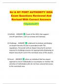 NJ & NY PORT AUTHORITY SIDA  Exam Questions Reviewed And  Revised With Correct Answers   <Updated!!> 