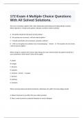  172 Exam 4 Multiple Choice Questions With All Solved Solutions.