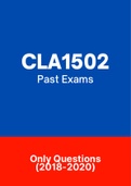 CLA1502 - Exam Prep. Questions (2018-2020)