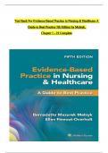 TEST BANK For Evidence-Based Practice in Nursing & Healthcare A Guide to Best Practice 5th Edition by Bernadette Mazurek Melnyk, Ellen Fineout-Overholt, Chapters 1 - 23 Complete