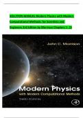 Solution Manual for Modern Physics with Modern Computational Methods: for Scientists and Engineers 3rd Edition by John Morrison, ISBN: 9780128177907