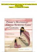 TEST BANK For Maternal Child Nursing Care 3rd Canadian Edition By Keenan Lindsay | Verified Chapter's 1 - 25 Updated 2023| Complete