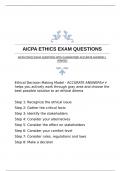 AICPA ETHICS EXAM QUESTIONS WITH GUARANTEED ACCURATE ANSWERS |VERIFIED