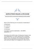 AICPA ETHICS RULES & CPA EXAM WITH GUARANTEED ACCURATE ANSWERS