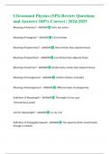 Ultrasound Physics (SPI) Review Questions and Answers 100% Correct | 2024-2025