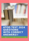 ATOD TEST 2024 QUESTIONS WITH CORRECT ANSWERS!!