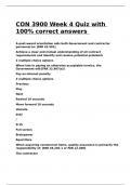 CON 3900 Week 4 Quiz with 100- correct answers