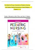 TEST BANK For Wong’s Essentials of Pediatric Nursing, 11th Edition by Marilyn Hockenberry, Cheryl Rodgers, Verified Chapters 1 - 31, Complete Newest Version