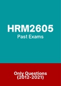 HRM2605 - Exam Questions PACK (2012-2021)