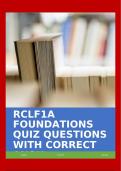 RCLF1A FOUNDATIONS QUIZ QUESTIONS WITH CORRECT ANS!!