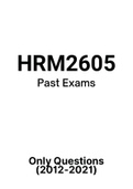 HRM2605 - Exam Questions PACK (2012-2021)