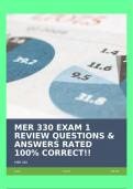 MER 330 EXAM 1 REVIEW QUESTIONS & ANSWERS RATED 100% CORRECT!!