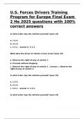 U.S. Forces Drivers Training Program for Europe Final Exam 2 He 2025 questions with 100% correct answers