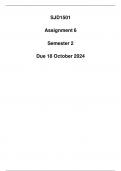 SJD1501 Assignment 6 Semester 2 Due 18 October 2024