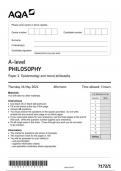 AQA Philosophy 7172 paper 1 question paper Philosophy A 16May 2024