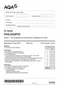 AQA Philosophy 7172 paper 2 question paper Philosophy A 22May 2024