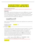 MATH 225N WEEK 7 ASSIGNMENT HYPOTHESIS TEST FOR THE MEAN / MATH225N WEEK 7 ASSIGNMENT HYPOTHESIS TEST FOR THE MEAN (LATEST)-CHAMBERLAIN COLLEGE OF NURSING