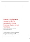 Chapter 11: Caring for the Woman Experiencing Complications During Pregnancy Nursing School Test Banks